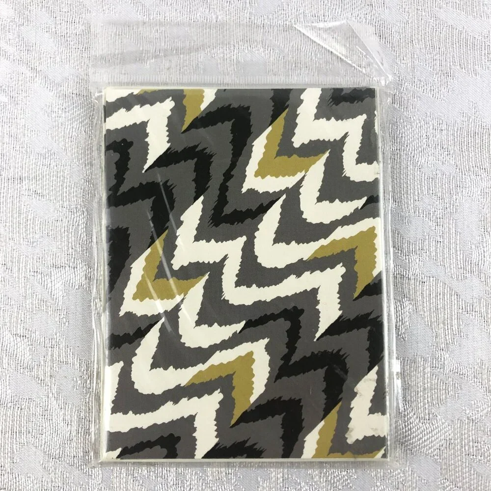 Waverly Notecards & Journals Camo Gray-Gold-Black (Set of 12 Cards & 3 Journals)